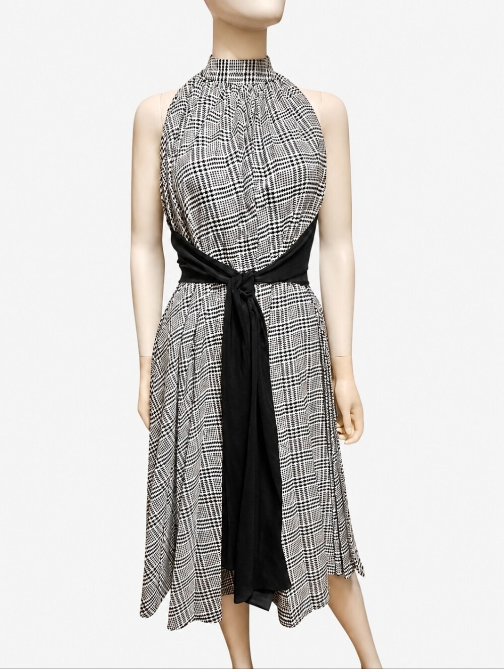 TOME | Plaid Halter Wrap Overlay Dress / Apron Tunic